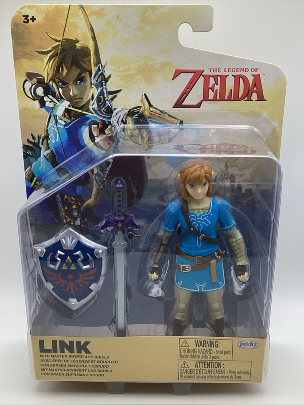 LINK with Shield Zelda Breath of The Wild World Of Nintendo Toy Figure Jakks